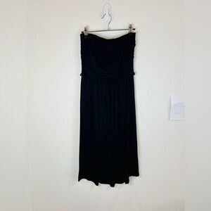 Love J Black High-Low Strapless Dress Size Medium Draped Bodice Casual Chic Look